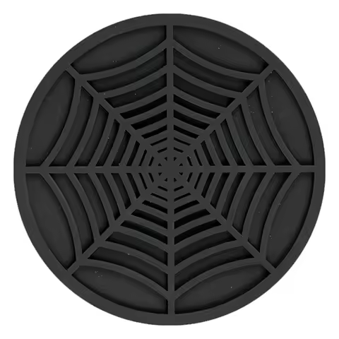 Silicone Spider Web Coasters For Drinks - 6 Pack Unique Design Spider Drink Coasters, 4Inch Black Co