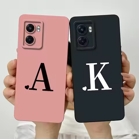 For Oppo A57 4G 2022 Case Oppo A57s A77s Cute Initial Letters Simple Cover Soft TPU Phone Case For O