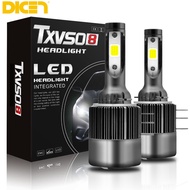 DICN 2PCS H15ไฟหน้ารถหลอดไฟ LED 6000K ไฟวิ่งสีขาว12V ไดโอดโคมไฟ20000LM 55W/หลอดไฟสำหรับ VW Audi BMW 