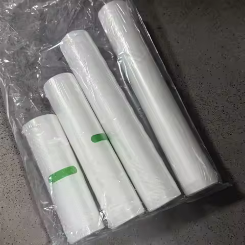 4pcs Vacuum Sealer Bags: 4 rolls (M/L/XL widths), 3m each. Ideal for food storage, sous vide & meal 