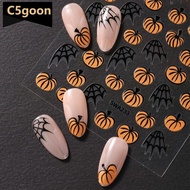 C5GOON Halloween Pumpkin Spider Web Nail Art Stickers Bat Spider Ghost Pumpkin Nail Art Sticker Hall