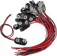 GTIWUNG 20Pcs 9V Battery Clip Connector, I Type 9 Volt Battery Wire Clip Snaps Connector, Battery Bu