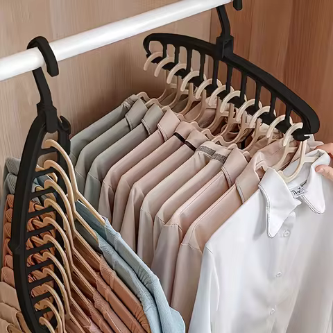 9 Hole Foldable Hanger Wardrobe Space Saving Storage Hanger For Clothes Drying Hangers Storage Organ