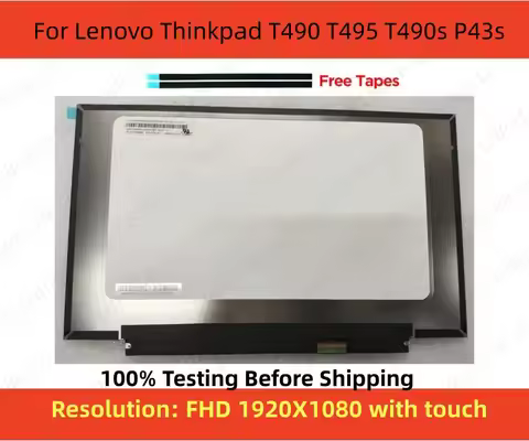 new and Original laptop for Lenovo Thinkpad T490 T495 T490s P43s LCD screen FHD IPS Touch 01YN152 01
