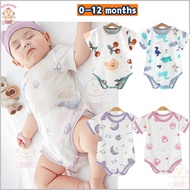 👶[0-18 Mths]👶Newborn Baby Romper Baju Bayi Infant Short Sleeve Rompers Jumpsuit Baby Shirt Baby Girl
