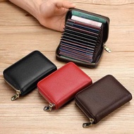 Stormph Credit Card Holder Leather Credit Card Wallet Zipper Wallet Card Slots