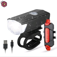 Bike Light Set, USB Rechargeable 5 Modes Waterproof LED Headlight Mountain Bike Light, Safety and Easy Installation, Bike Light and Tail Light CFH