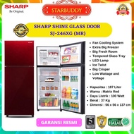 BARU!!! Kulkas 2 Pintu Sharp SJ-246XG - MS Tempered Glass Door -