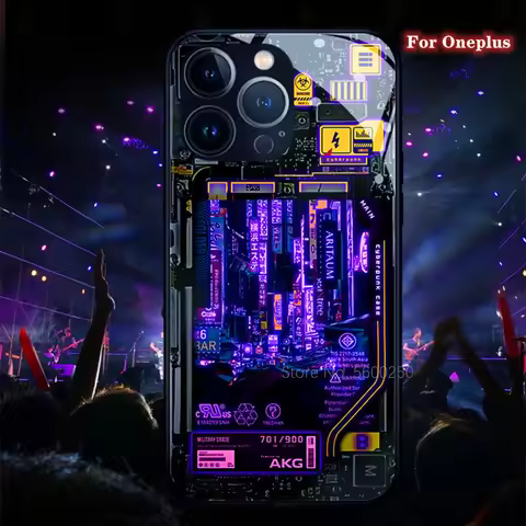 Cyber Style Smart Luminous Phone Case For Oneplus 11 12 9 Pro 9 9R 8 7 7T Pro 6 6T Nord N10 N20 5G G