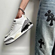 [Top Version] Jordan/Jordan/Air Jordan 3 "White Cement Reimagined" AJ3 Distressed White Cement Baske