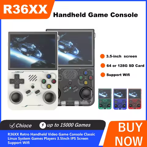 with WIFI R36XX Handheld Game Console with WIFI Connectivity, 3.5-inch Screen, Built-in 15000+ Games