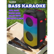 【SUPER BASS】Speaker Bluetooth 2 Mic Super Bass Karaoke 15 inch