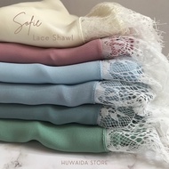 SOFIE Lace Shawl/Shawl Korean Chiffon/Shawl 2 meter