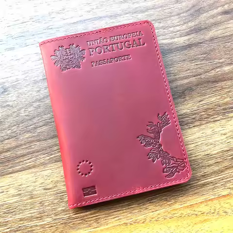 Genuine Leather Passport Cover Portugue Retro Cow Leather Portuguese Passport Holder Passport Case U