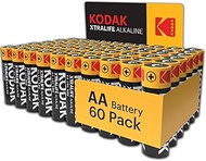 KODAK AA Batteries - Alkaline Batteries, 1.5V Mignon LR06 MN1500 AM3 Battery Pack (60 Count) (Qty 60