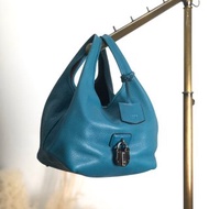 【 日本直送　名牌中古包 】LOEWE ロエベ カリエPM ハンドバッグ ブルー カデナモチーフ レザー ミニバッグ vintage ヴィンテージ 2t2tsk