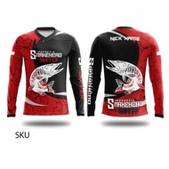 baju kaos jersey mancing mania hunter snakehead custom lengan panjang - s