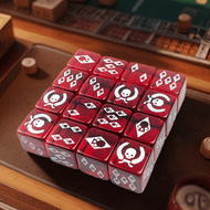 5/10pcs Skull Pattern Design Dice Set D6 1.6CM Essential For Event Parties, Halloween, Christmas, Fa