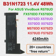 Laptop Battery 11.4V 48Wh For ASUS B31N1723 VivoBook R570UD X570UD X570DD X570ZD K570ZD K570UD F570Z