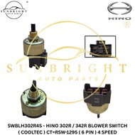 HINO 302R / 342R BLOWER SWITCH ( COOLTEC ) CT=RSW-1295 ( 6 PIN ) 4 SPEED