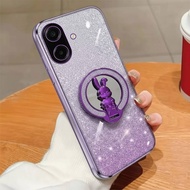 Samsung A07 A06 4G A06 5G A05 A05s Case Glitter Aesthetic Rabbit Motif MirrorRing