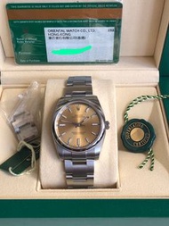 特價 Rolex 勞力士錶 114200 34mm行貨888 香檳金面藍點 停產 oyster