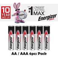 6pcs Energizer MAX Alkaline Battery AA / AAA E91 / E92