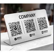 Durable stainless steel QR code display board, payment and cash register stand customization, scanni
