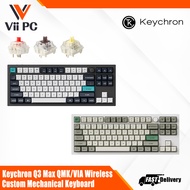 Keychron Q3 Max QMK/VIA Wireless Custom Mechanical Keyboard - (Carbon Black/Shell White), Switch (Re