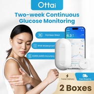 Ottai 2Sets Continuous Glucose Monitor No Finger Pricking M8 CGM Blood Glucose Monitoring System