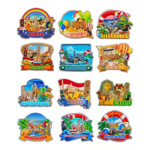Decorative Magnets for Cairo Hurghada Alexandria Sharm El Sheikh Luxor Aswan Egypt City Landmark Tra