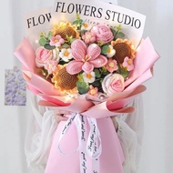 Finished Product Crochet Flower Bouquet/Crochet Flower /Graduation Bouquet /Sunflower Crochet /Bunga