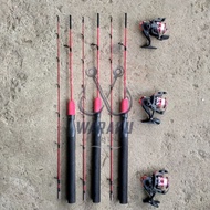 Joran Pancing Udang 3 set Reel Besi (Bonus Senar)