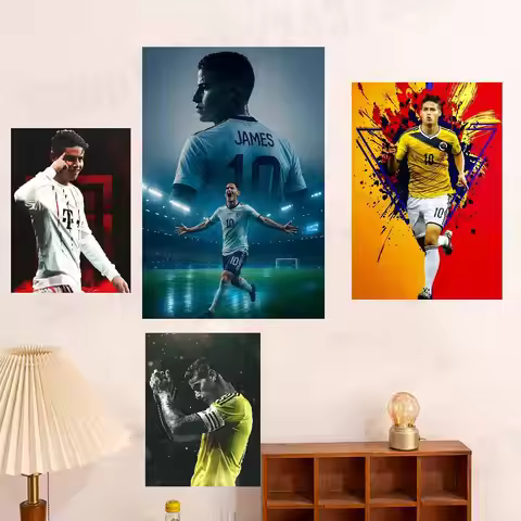 2026 Football Colombia James R-Rodriguez Poster Sticker Classic Art Painting for Home Bedroom Cafe O