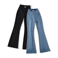 slack bootcut woman seluar bootcut woman bootcut pants Autumn Retro High-Waist Flared Pants - Stretc