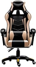 Swivel chair Gaming Chair, Reclining E-sports Chair Racing Style Computer Chair Ergonomics Armchair with Headrest and Lumbar Support Rated Load Capacity: 300lbs (Color : Black gold) Anniversary