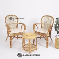 Minimalist Rattan Patio Chair 1 Set | Rattan Guest Chair | Rattan Cafe Chair | Rattan Balcony Chair 