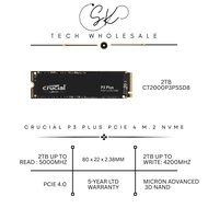 [SK TECH] CRUCIAL P3 PLUS PCIE 4.O 2TB M.2 NVME SSD R: 5000MB/S W: 4200 MB/S (CT2000P3PSSD8) 5-YR LT