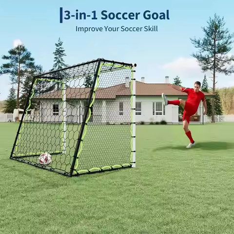 3-in-1 Soccer Goal Training,7x5Ft Soccer Rebounder Net,Rebound Trainer for Passing,Ball Control,Solo