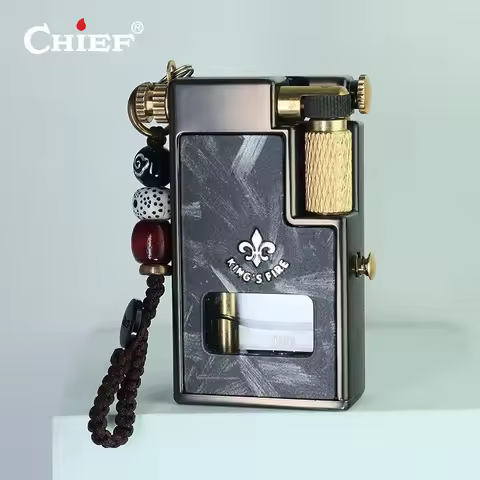 CHIEF Rare Fluid Lighter Vintage Sailor Lighter with Visible Fuel Tank Pocket Lighter for Smokers - 