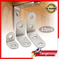 10pcs Siku Penyangga Rak Dinding Siku L Stainless Steel Bracket Ambalan Rak