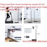 Smartphone floor stand pole up to 10 inches, stand height 53 to 86cm, can be rotated and swivel
