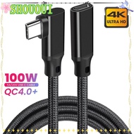 SHOUOUI Type-C Extension Cable Male to Female Elbow 90 Degree PD 100W