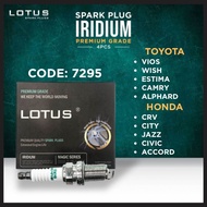 【Lotus Spark Plug 7295】Iridium Long Life|N*K 6774 Replacement For Toyota Vios/Camry&Honda City/Accor