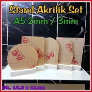 Ready Stok Akrilik Stand Kayu A5 / Akrilik 2Mm A5 / Akrilik 3Mm A5