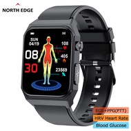 NORTH EDGE 1.9inch Men's Digital Watch ECG+PPG Heart Rate Belt Monitor Blood Glucose Pressure Oxygen