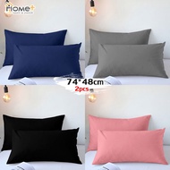 Plain Color Pillowcase 2 Pillowcases 19 x 29 Inches (48 x 74 cm) Standard Size Dust Mite Proof Easy 