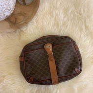 【現貨秒出】 Vintage Celine 凱旋門經典深色老花手拿包 / 盥洗包 / 化妝包 ｜義大利製