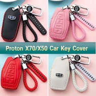 【Nordy】ready stock-for proton X70/X50 key case Pu material protection sticker key chain car key bag/baoteng car key coverpukey sets/keychain