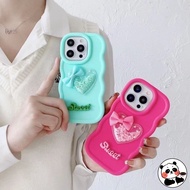 3D Wave Glitter Love Phone Case For itel Vision 3 2 2S 1 Plus S25 Ultra S23 S18 S17 P38 P37 Pro P36 